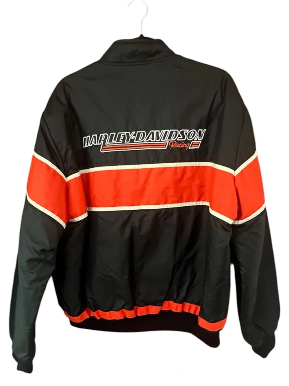 VTG. Harley Davidson Nylon Racing Bomber Jacket. Size XL.